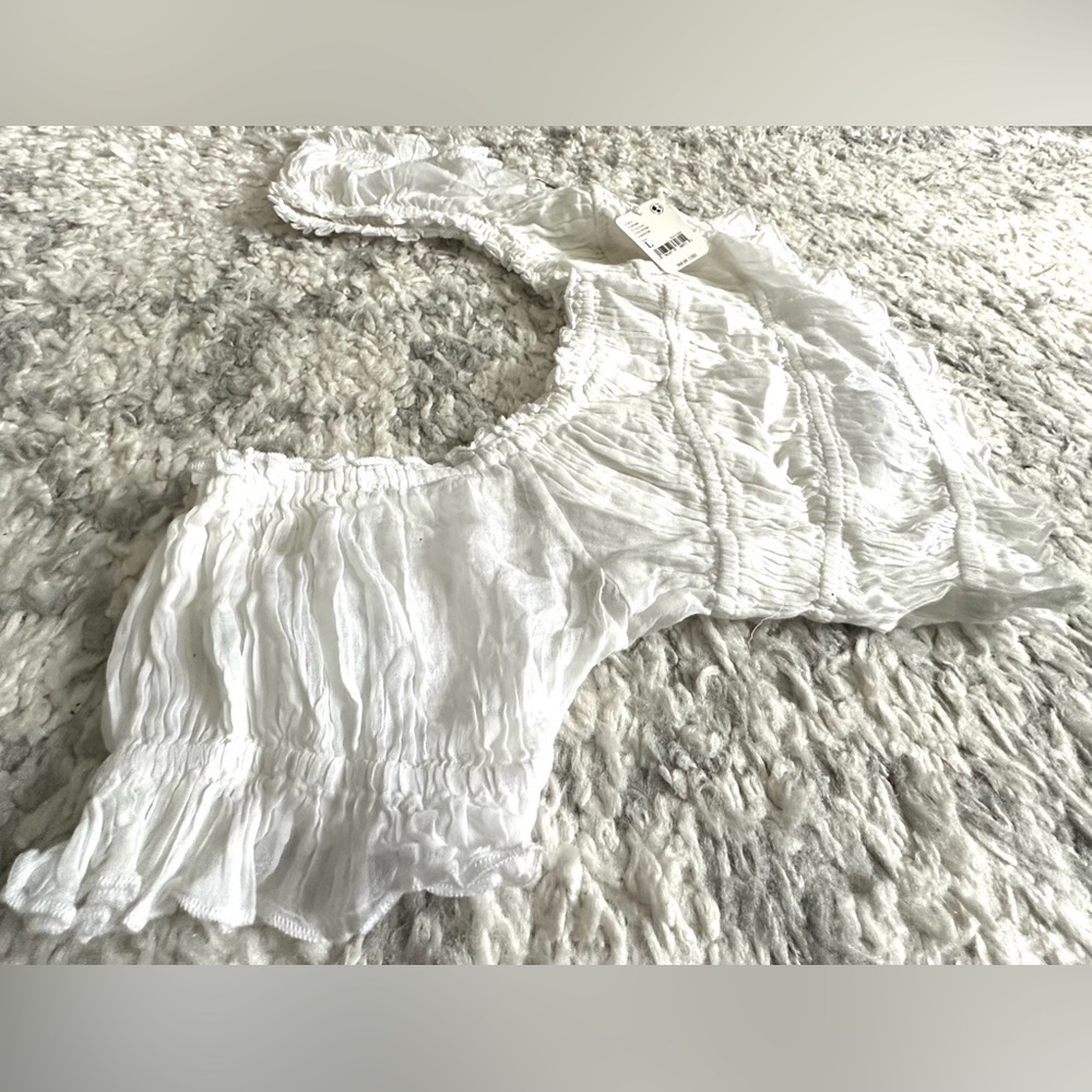 Free People White Off-Shoulder Ruffle Top - Picture 8 of 15